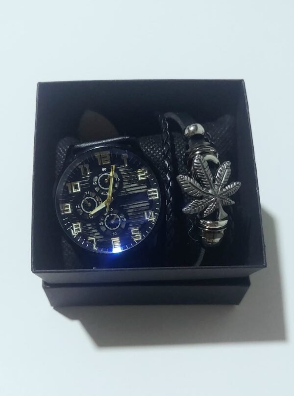 Reloj de Cuarzo con Pulsera  🎁 (color negro) - Image 4