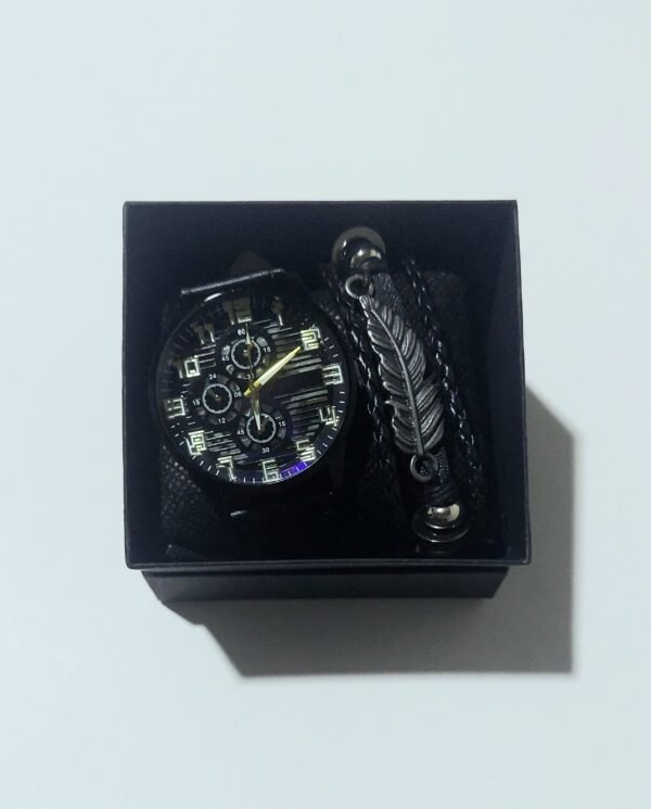 Reloj de Cuarzo con Pulsera  🎁 (color negro) - Image 5