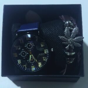 Reloj de Cuarzo con Pulsera  🎁 (color azul)