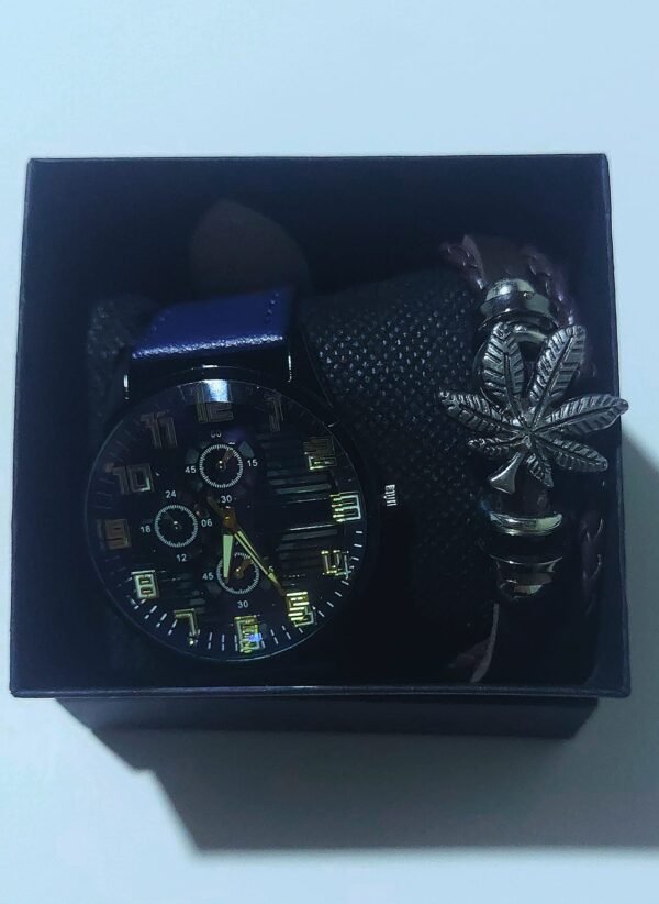 Reloj de Cuarzo con Pulsera  🎁 (color azul)