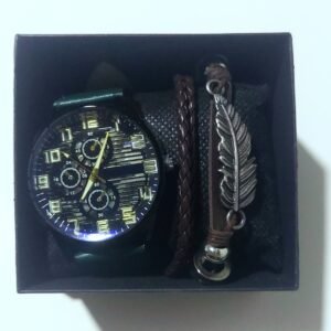 Reloj de Cuarzo con Pulsera  🎁 (color verde)