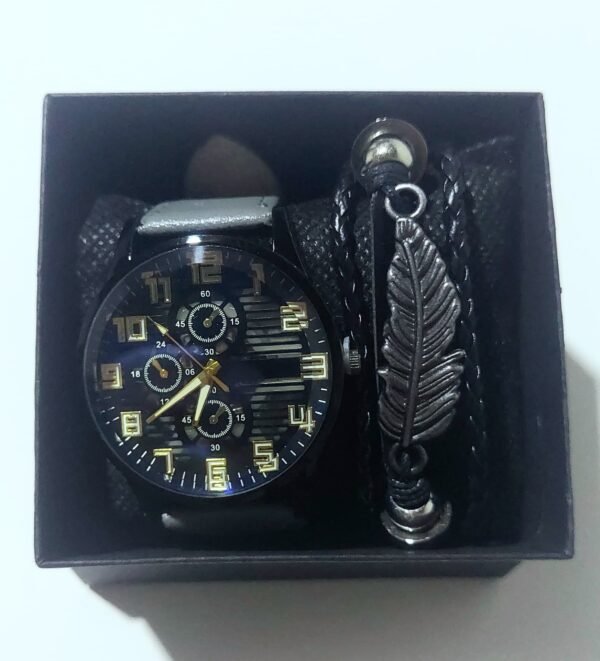 Reloj de Cuarzo con Pulsera  🎁 (color gris)
