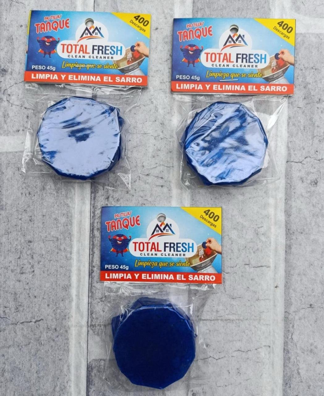 🟡Pastilla para Inodoro Total Fresh 45g – Elimina Sarro y Olores (Hasta 400 Descargas) (PAQUETE DE 50 UNIDADES) - Image 2